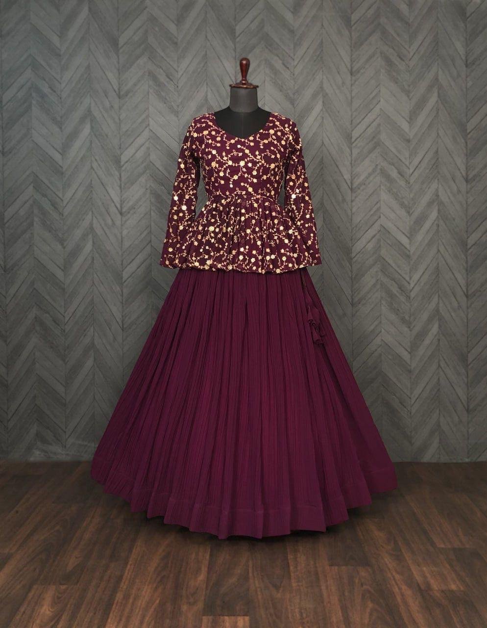 Premium Designer Sequins Embroiderd Readymade Lehenga choli Set